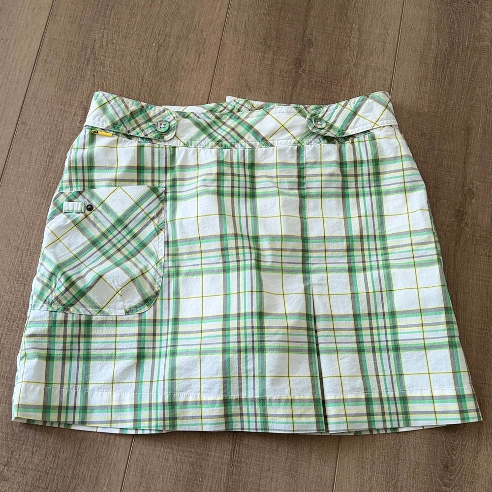 Lole Green‎ Plaid Skort Sz 6 Golf Tennis Pickle Ball UPF 50+ Water Repellent - Picture 2 of 13